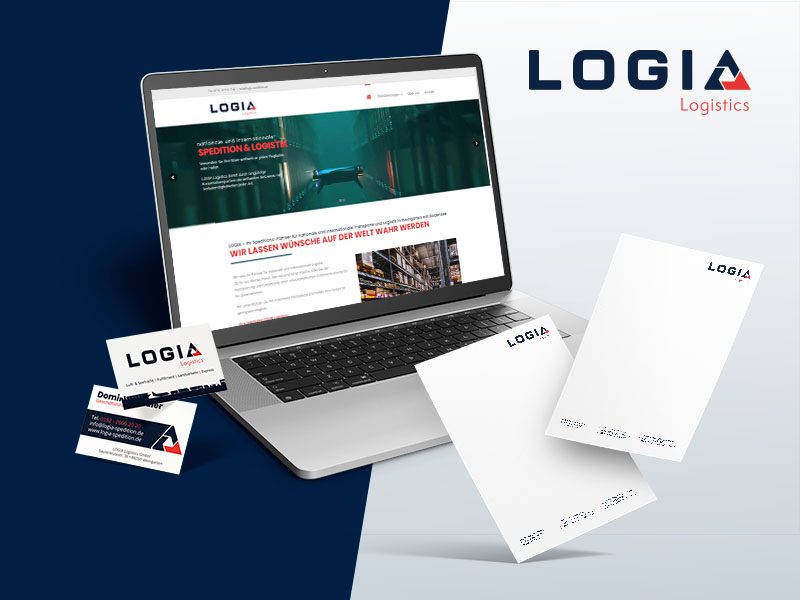 Verschiedene Designprodukte von Webboxes für Logia Logistics
